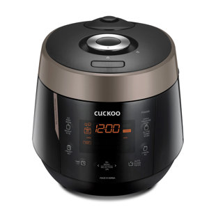 CUCKOO ELECTRONICS CUCKOO High Pressure 6 Cup Electric Heating Pressure Rice Cooker & Warmer – 12 Built-in Programs Including Glutinous (White), Mixed, Brown, GABA, Black Copper CRP-P0609S