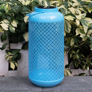 ABBLE INC. Outdoor Metal Solar Powered Lantern 17"H