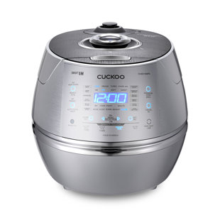 CUCKOO ELECTRONICS CUCKOO Electric Induction Heating Rice Pressure Cooker 10 Cup Full Stainless Steel Interior with Non-Stick Coating-3-Language Voice Navigation and LED Screen with Touch Selection Menu, CRP-CHSS1009F