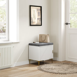 BLACKTAG CORP. Elegant Shoe Storage Bench With Cushioned Seat