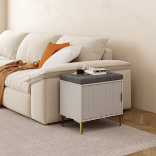 BLACKTAG CORP. Stanley Modern Cabinet Storage Bench With Cushioned Seat