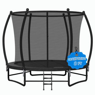 JOVNO Trampoline 8FT 14FT Recreational Trampoline with Safety Enclosure Net & Ladder,Outdoor Trampoline for Kids and Adults