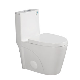 J&S HOME Compact One Piece Toilet 12" Rough-in, Elongated Toilet with Comfort Chair Seat ADA Height 17.1", Dual Flush 1.1/1.6 GPF & MAP 1000g, Space Saver Design(Seat Included)