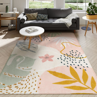 SHENZHEN LINGANG TECHNOLOGY CO., LTD Machine Washable Abstract Botanical Area Rugs