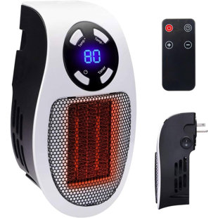 INKEDZ 350W&450W Space Heater, Remote Wall Outlet Electric Space Heater as Seen on TV with Adjustable Thermostat and Timer and Led Display, Compact for Office Dorm Room