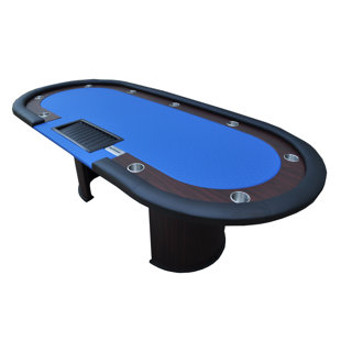 INO Design 96" Poker Table With Speed Cloth Wooden Texture Racetrack Luna Legs Chips Tray & Dropbox, Green