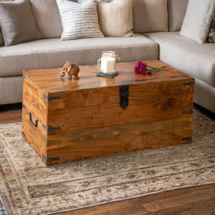 THREE POSTS Balic Solid Wood Coffee Table with Storage