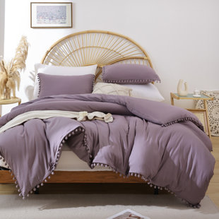 SHANGHAI DANGQIN TRADING CO., LTD Superfiber Bohemian Pom Comforter Set All Seasons 3-piece Set