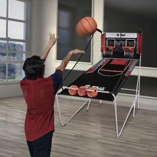 LANCASTER GAMING Rally and Roar 2 Player Hoop Shooting Basketball Arcade Game, Scoreboard & Balls