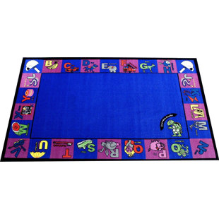 KIDS WORLD CARPETS Performance Blue/Pink/Green Rug