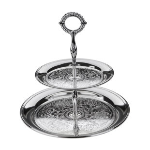 CORBELL SILVER COMPANY Queen Anne Two Tiered Cake Stand