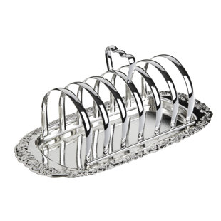 CORBELL SILVER COMPANY Queen Anne Decorative Silver Plated Toast Rack