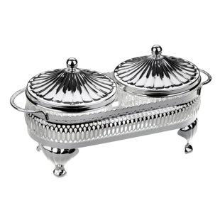CORBELL SILVER COMPANY Queen Anne Silver Plated Oval Chafing Dish