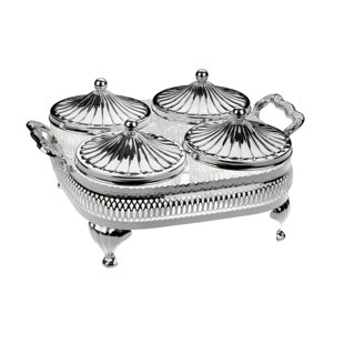 CORBELL SILVER COMPANY Queen Anne 4 Piece Round Party Set
