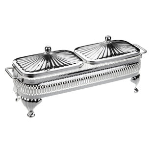 CORBELL SILVER COMPANY Queen Anne Silver Plated Rectangle Chafing Dish