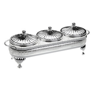 CORBELL SILVER COMPANY Queen Anne Silver Plated Round Chafing Dish