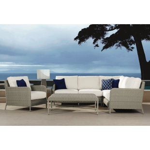 SUNSET WEST Manhattan 4 - Person Outdoor Seating Group with Sunbrella Cushions