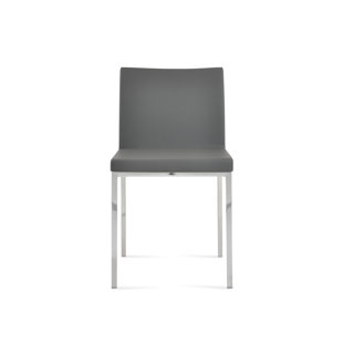 SOHOCONCEPT 18'' H Faux Leather Upholstered Metal Side Chair