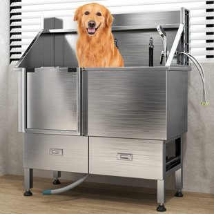 BALCONERA Professional Stainless Steel 304 Dog Bathtub (Left Door)