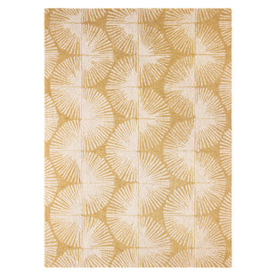 NICOLE MILLER NEW YORK Kendall Fluted Geo Handcrafted Wool Area Rug Gold