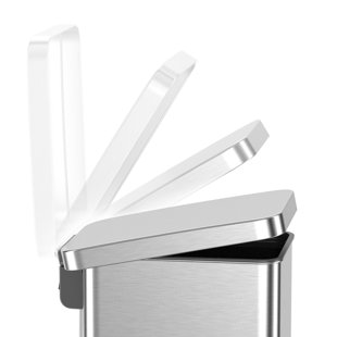 WAYFAIR BASICS® 13.2 Gallon Stainless Steel Step On Slim Kitchen Trash Can