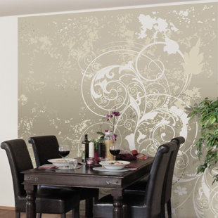 FLEUR DE LIS LIVING Leopold Nacre Ornament Design 2.4m x 240cm Wallpaper