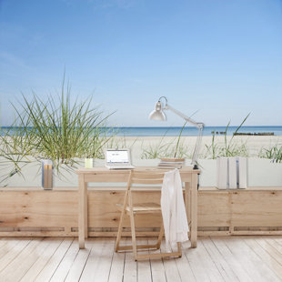 HIGHLAND DUNES Talmo Baltic Coast 2.55m x 384cm Wallpaper Roll
