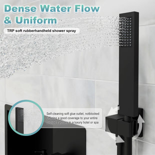 GIVINGTREE Single Handle 2-Spray Luxury Shower Faucets & Systems 2.0 GPM With Built-In Niche Drip Free Hand Shower Head