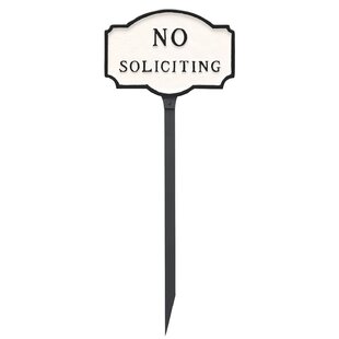 MONTAGUE METAL PRODUCTS INC. Petite Montague No Soliciting Statement Plaque Sign with Lawn Stake