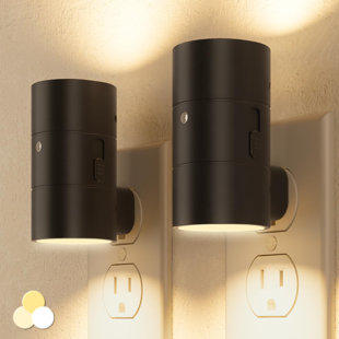 HUDSON & ASHTON LLC Dimmable Night Light Plugs Into Wall 0-100LM With 3 Light Modes, Dusk To Dawn Sensor, 2 Pack, Black