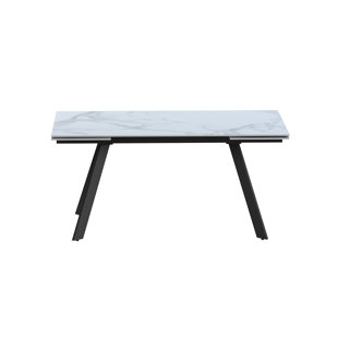 CHINTALY IMPORTS Extendable Motion Extendable Ceramic Top Dining Table w/ Steel Base