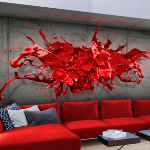 ARTGEIST USA Wall Mural Peel & Stick - Red Ink Blot