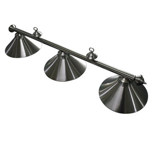 HATHAWAY GAMES 3 - Light Stainless Steel Pool Table Lights Pendant