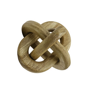 Foreside Home & Garden Linked Knot Decorative Accent Natural Wood