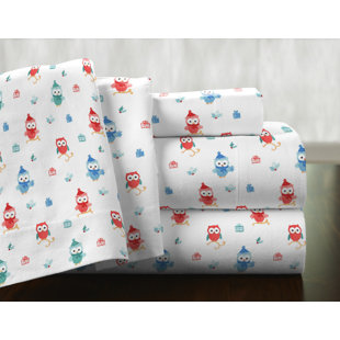 POINTEHAVEN Owl Flannel Animal Print Duvet Cover
