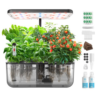 UNIVERSAL WINDOW SOLUTIONS Hydroponics Growing System Kit 12Pods, Christmas Gifts For Mom, Indoor Herb Garden With LED Grow Light For Home Kitchen School, Healthy Food For Vegan, Kids, Good For Mental Health