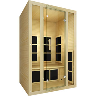 JNH Lifestyles Joyous 2 - Person Bluetooth Compatible FAR Infrared Sauna in Hemlock