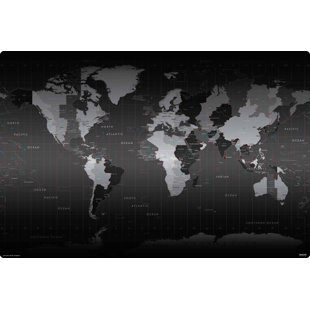 IMAGINE WORK SURFACE World Time Zones Huge Extra Large Non-Slip Desk Pad