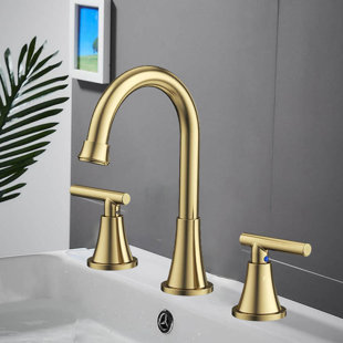 NABIYY Modern Bathroom Basin Sink Faucet 3 Hole 2 Handle Waterfall Lavatory Mixer Tap