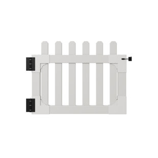 WAMBAM NO-DIG FENCE 33.5in H x 42in W (1 Gate) No Dig WamBam Newport Gate Kit, White Vinyl Picket Fence Gate Kit for Newport Fence Panels, Gate for Backyard, Patio , Outdoor, or Garden Fence, ZP19004