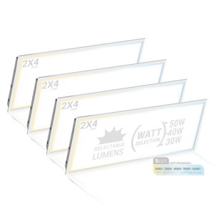 NUWATT 4 Pack 2x4 LED Panel for Drop-in Ceiling, 50W, Super Bright 5500LM, 0-10V Dimmable Flat Backlit Lay in Fixture, Flicker Free Office Lights, 120V-277V, ETL Listed (Set of 4)