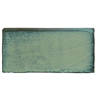 MEROLA TILE Antic Special 6" x 3" Ceramic Bullnose Tile Trim in Lava Verde