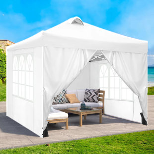 DREAMDWELL HOME Outdoor 10 Ft. W x 10 Ft. D Metal Pop-up Canopy Tent with 4 Removable Sidewalls Sandbags Storage Bag