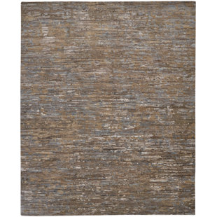 ROOM ENVY Handmade Hand-Knotted Wool Brown/Gray Rug