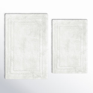 JOSS & MAIN Sandcliff Cotton Non-Skid Machine Washable 2 Piece Bathroom Rug Set