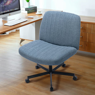 17 STORIES Widened Home Office Armless Chair Padded Swivel Mid-back Ergonomic Chair
