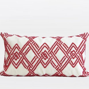 G HOME COLLECTION Handmade Textured Check Beaded Pillow Cover
