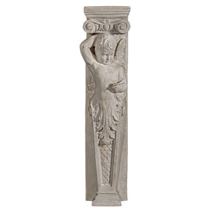 DESIGN TOSCANO Fontainebleau Winged Cherub Architectural Pilaster Sculpture