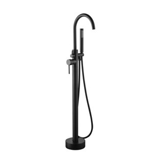 AGUA CANADA Round Double Handle Floor Mounted Trim with Diverter and Handshower