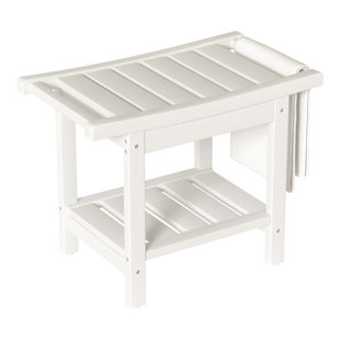 Forevich HDPE Shower Benches 24 X 13 Inch Waterproof Chair With Storage Shelf Poly Stool Seat